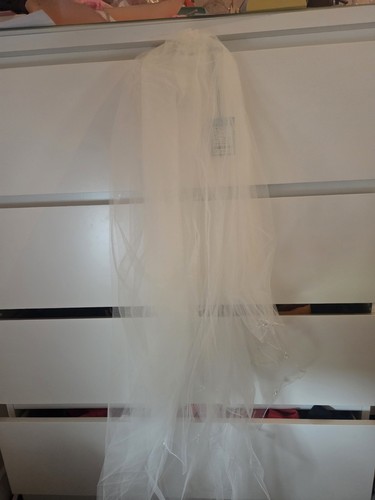 White wedding veil tear drop - wedding,