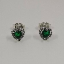 pandora green heart stud