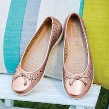 Hotter Precious Size UK 4 37 Ballet Pumps Lightweight Flat Summer Shoe Rose Gold