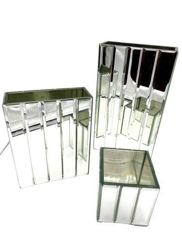 Beveled mirror vases set - mirror, of
