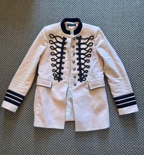 Zara Pink Black Military Coat Jacket Velvet M 8 10 UK