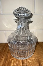 Royal Brierley ‘Plymouth’ Crystal Round Decanter with Stopper  Signed Vintage