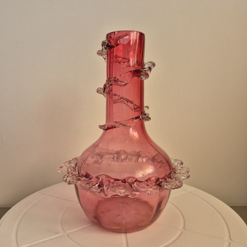 Cranberry glass vintage - cranberry, hand