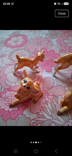 Vtg ceramic pottery deer - deer, &