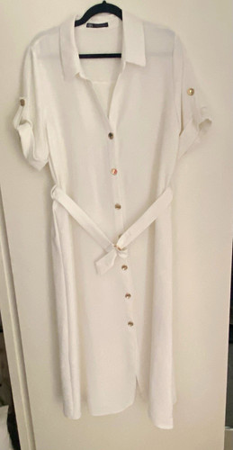 Zara white crepe - zara, polyester