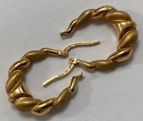 Vintage 9ct gold creole - gold,