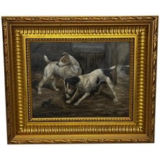 ? Victorian Masterpiece Rat Trapped Jack Russell Terriers Guarding C1880