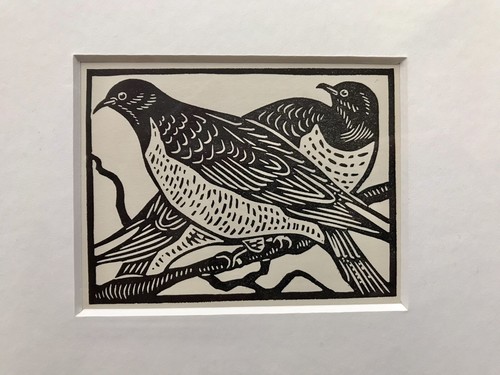 Cuckoo framed woodcut - ‘cuckoo’-,
