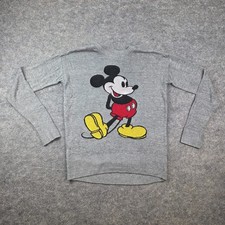 Disney Mickey Mouse Womens Pullover Grey Jumper Sweatshirt Size Small D-328