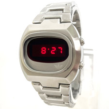 Adidas HSD 601 LED Watch silver steel digital red 70s 80s retro