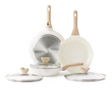 3pcs Kordisen Ceramic Nonstick Frying Pan with Lid, Cookware Set of 3 24/28/32cm