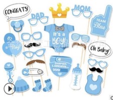Baby Boy Shower Photo Props 25
