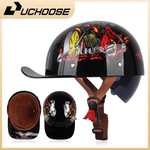Retro motorcycle half helmet - half,