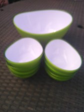 Ernesto Salad Bowl Set Green 1 large bowl 8 small
