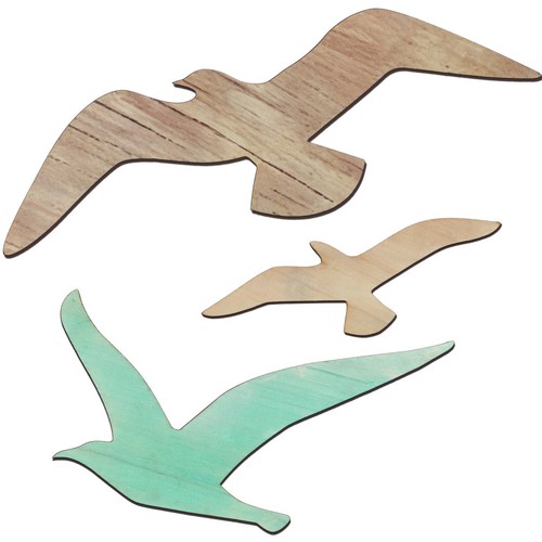 3pcs reusable wooden - wooden, seagull