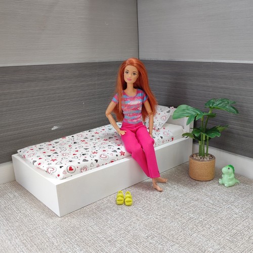 Barbie doll bed simple white - doll,