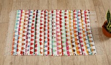 RAG RUG MAT INDIAN HAND LOOMED