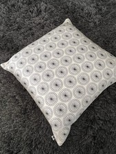 Vintage Heals ‘Me Mi’ Black And Cream Geometric Silk Cushion Cover 30x30cm