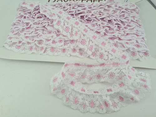 White pink mock eyelet - /,