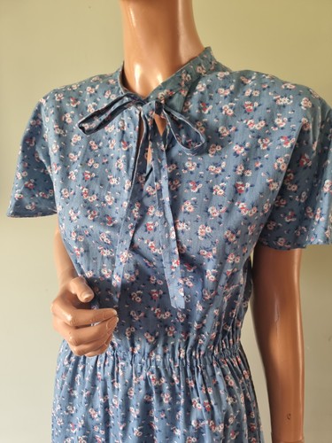 Vintage blue floral cotton tea - vintage,
