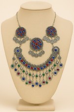 Afghan Jewellery Set Headpiece, Earrings, Choker Necklace Boho Tribal Jewellery