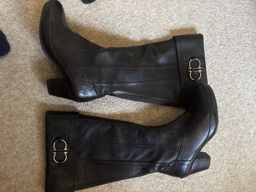 Shoes brown long leather - k,