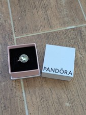 Pandora Retired Green Amethyst Autumn Skies Ring - Size M