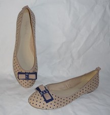 Long Tall Sally Ballerina Flat Pump Shoes - Spot Print with Bow - UK 8  RRP  £34