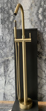 Floor Mounted Freestanding Bath Shower Mixer Tap Brushed Brass Clearance Stock