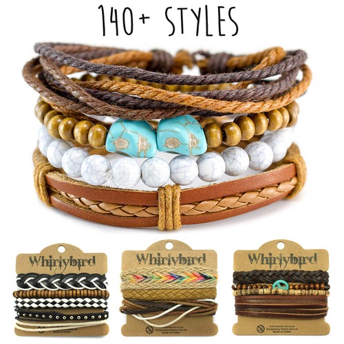 Mens leather bracelet surfer - leather,