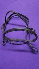 Extra Full Size Requisite Black Leather Cavesson Bridle With Pretty Browband