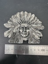 Bergamot Works Indian Chief Belt Buckle USA D-60 Western 1970s