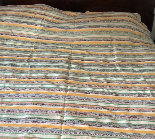 Vintage rag rug blanket - , hand