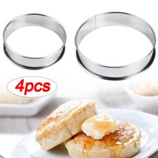 4x FRIED EGG RINGS ROUND METAL