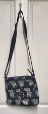 Fat Face Cross Body Bag / messenger Navy Blue elephant pattern  Festival 