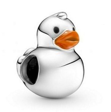 Polished Rubber Duck Charm in Sterling Silver UK Seller Fits all Euro Bracelets