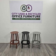 HAY Bar Stool, Black / Grey / Red Metal