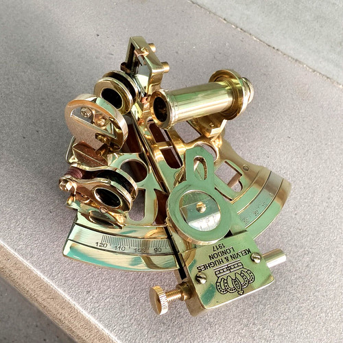 Antique brass marine sextant - antique,