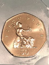 1990 50p Britannia Old Large Style Fifty Pence Coin Uncirculated Royal Mint