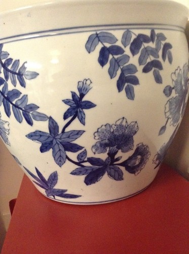 Chinese blue white floral - blue,