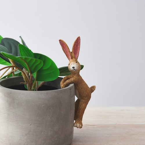 Jasper rabbit flower pot - flower, pot/vase