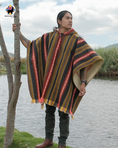 Alpaca poncho - (spring, moss)