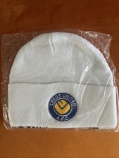 Leeds United Beanie Hat White