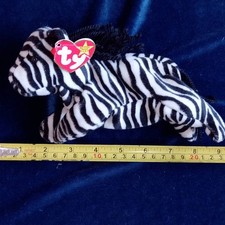 TY Plush Beanie Zebra Named Ziggy