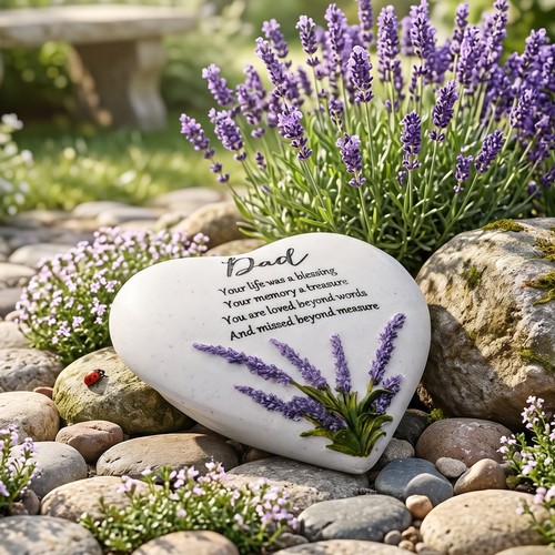 Dad graveside lavender heart - graveside,