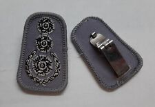 Impeller Laurel Wreath Rank Collar Badges on Grey With Metal Clip Fixings 1 Pair