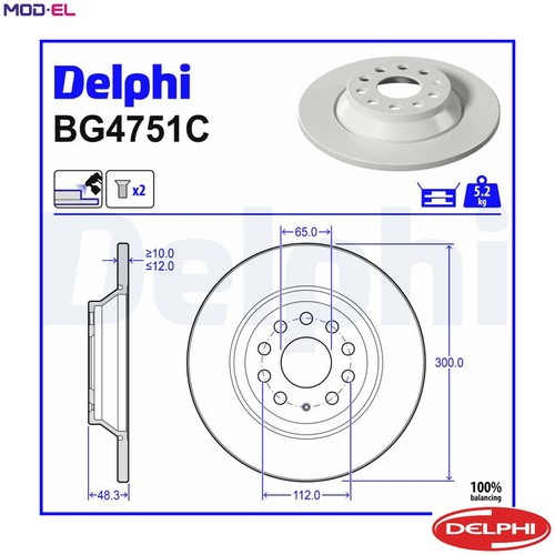 Brake disc bg4751c - 2x, for