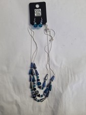 The Collection Debenhams Blue Bead Drop Earrings And Necklace Set REF A3