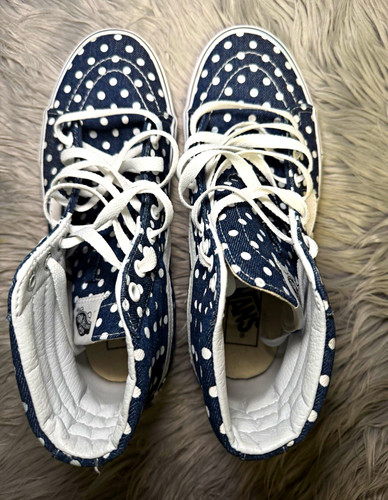 Vans sk8 blue white polka - vans, blue/white