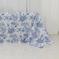 WHITE BLUE 90" x 132" French